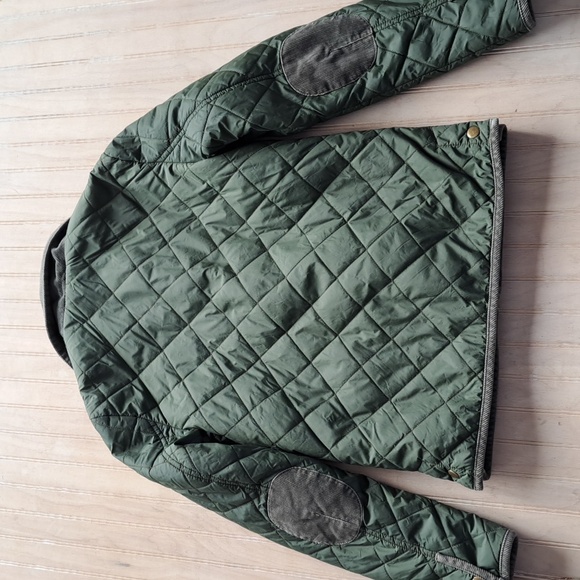 Jack Wills Cordings Quilted Barn Jacket Snap Zipper Elbow Patch Corduroy Collar - Picture 7 of 11